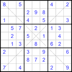 Судоку Х 9х9 #191 легкий