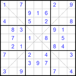 Судоку Х 9х9 #193 легкий