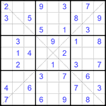 Судоку Х 9х9 #195 легкий