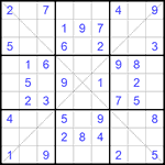 Судоку Х 9х9 #196 легкий