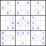 Судоку Х 9х9 #197 легкий