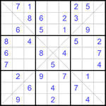 Судоку Х 9х9 #198 легкий