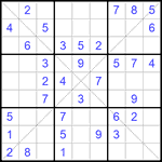 Судоку Х 9х9 #199 легкий