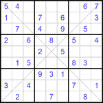 Судоку Х 9х9 #201 легкий