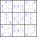 Судоку Х 9х9 #204 легкий