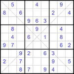 Судоку Х 9х9 #206 легкий