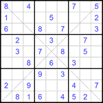 Судоку Х 9х9 #207 легкий