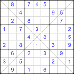 Судоку Х 9х9 #208 легкий