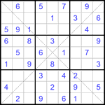 Судоку Х 9х9 #209 легкий