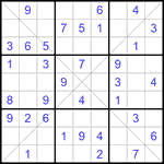 Судоку Х 9х9 #210 легкий