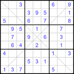Судоку Х 9х9 #211 легкий