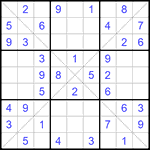 Судоку Х 9х9 #212 легкий