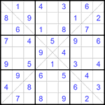 Судоку Х 9х9 #213 легкий
