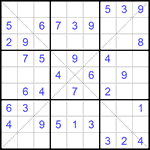 Судоку Х 9х9 #214 легкий
