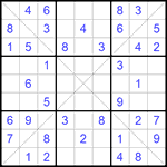 Судоку Х 9х9 #215 легкий