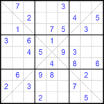 Судоку Х 9х9 #166 средний