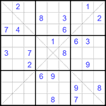 Судоку Х 9х9 #168 средний