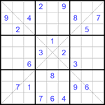 Судоку Х 9х9 #169 средний