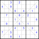 Судоку Х 9х9 #170 средний