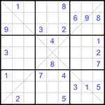 Судоку Х 9х9 #171 средний