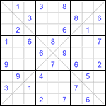 Судоку Х 9х9 #173 средний