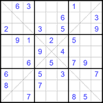 Судоку Х 9х9 #181 средний