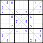 Судоку Х 9х9 #182 средний