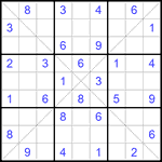 Судоку Х 9х9 #184 средний