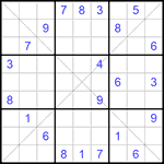 Судоку Х 9х9 #186 средний