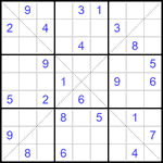 Судоку Х 9х9 #187 средний