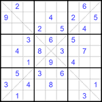 Судоку Х 9х9 #188 средний