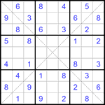 Судоку Х 9х9 #189 средний