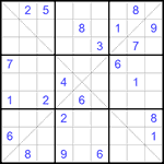 Судоку Х 9х9 #167 трудный