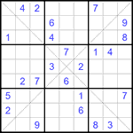 Судоку Х 9х9 #168 трудный