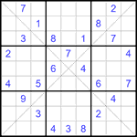 Судоку Х 9х9 #169 трудный