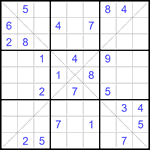 Судоку Х 9х9 #170 трудный