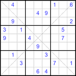 Судоку Х 9х9 #171 трудный