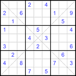 Судоку Х 9х9 #174 трудный