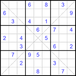 Судоку Х 9х9 #175 трудный