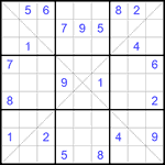 Судоку Х 9х9 #176 трудный