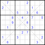 Судоку Х 9х9 #177 трудный