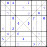 Судоку Х 9х9 #178 трудный