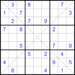 Судоку Х 9х9 #179 трудный