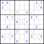 Судоку Х 9х9 #180 трудный