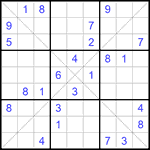 Судоку Х 9х9 #181 трудный