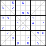 Судоку Х 9х9 #182 трудный