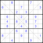 Судоку Х 9х9 #184 трудный