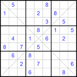 Судоку Х 9х9 #185 трудный