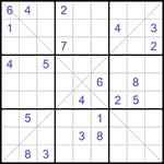 Судоку Х 9х9 #187 трудный