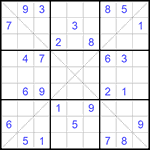 Судоку Х 9х9 #189 трудный